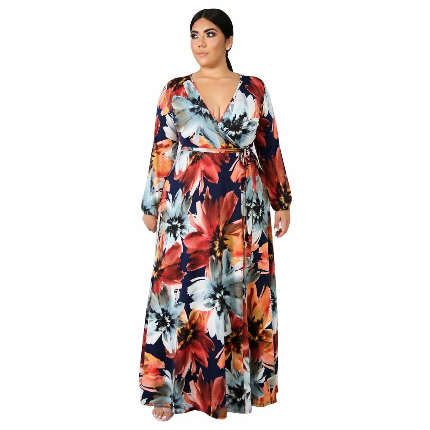 Cap Point Red black / S Francine Printed Chiffon Summer Dress