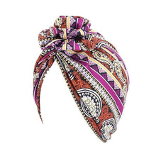 Charger l&#39;image dans la galerie, Cap Point Red Chain Printed Big Flower headscarf

