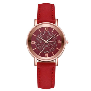 Cap Point Red Fashion Women's Luxury  Quartz Watch