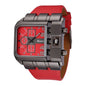 Cap Point Red Gauthier Square Dial Wide Strap Wristwatch
