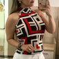 Cap Point Red / M Casual Sleeveless High Neck Hanging Collar Shirt