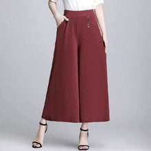 Load image into Gallery viewer, Cap Point red / M Elegant Oversize Calf-Length Wide Leg Pants Skirt
