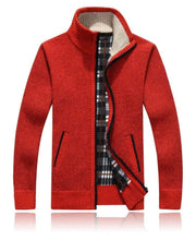 Load image into Gallery viewer, Cap Point Red / M Men&#39;s Knitted Sweater Coat

