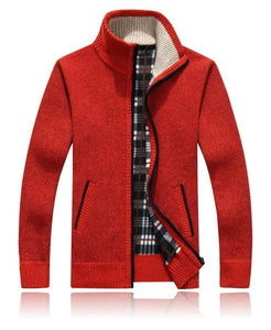 Cap Point Red / M Men's Knitted Sweater Coat