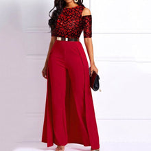 Load image into Gallery viewer, Cap Point Red / M Raissa Sequined Fashion Full Sleeve High Waist Jumpsuit

