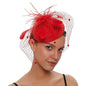 Cap Point Red Mirva Chic Cocktail Wedding Party Church Headpiec Hat Fascinators