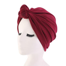 Load image into Gallery viewer, Cap Point Red / One size Women top knot turban cap
