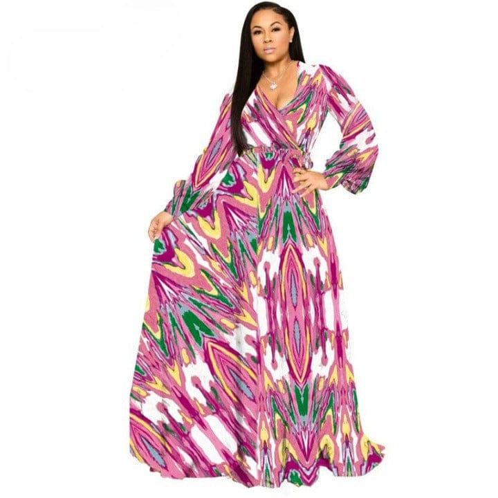 Cap Point Red / S Beatrice Printed Chiffon Summer Dress