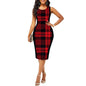 Cap Point Red / S Belinda High Waist Sexy V-Neck Sleeveless Midi Bodycon Dress
