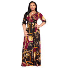 Load image into Gallery viewer, Cap Point red / S Benita Sexy Bohemian Splicing Floral Print Sleeve Maxi Bodycon Dress
