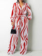 Cap Point Red / S Eden Long Sleeve Belted Loose Oversized Romper