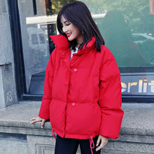 Load image into Gallery viewer, Cap Point Red / S Julienne Stand Collar Solid Oversized Down Winter Coat
