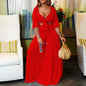 Cap Point Red / S Kristine Oversized 2 Piece Loose Wide Leg Pants Fashion Off Shoulder Crop Top