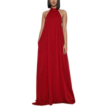 Load image into Gallery viewer, Cap Point Red / S Loose Chiffon Halter Long Jumpsuit

