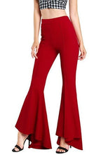 Load image into Gallery viewer, Cap Point Red / S Phinea Bell Bottom Wide Leg Flare Stretch High Waist irregular Palazzo Pants
