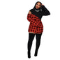 Cap Point Red / S Plaid Patchwork Club Wear Birthday Mini Dress