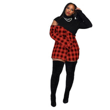 Load image into Gallery viewer, Cap Point Red / S Plaid Patchwork Club Wear Birthday Mini Dress
