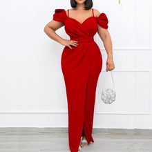 Load image into Gallery viewer, Cap Point Red / S Roberta Evening Dinner Gown V-neck Bodycon Sexy Long Dress
