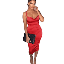 Load image into Gallery viewer, Cap Point Red / S Samira Elegant Sleeveless Satin Bandage Evening Dress

