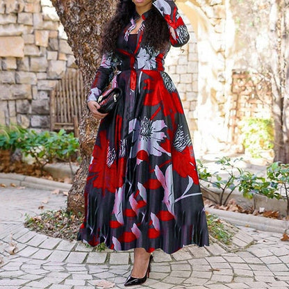 Cap Point Red / S Thembekile Elegant African Print Maxi Dress