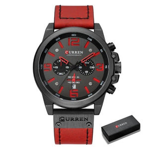 Cap Point Red Top Brand Luxury Waterproof Sport Wrist Watch Chronograph Mens Watch