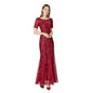 Cap Point Red / US04 Salome Round Neck Evening Dress