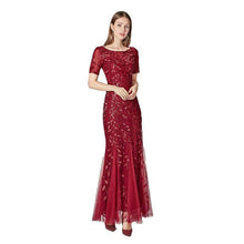 Load image into Gallery viewer, Cap Point Red / US04 Salome Round Neck Evening Dress
