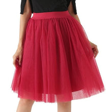 Load image into Gallery viewer, Cap Point red wine / One Size Party Train Puffy Tutu Tulle Wedding Bridal Bridesmaid Skirt
