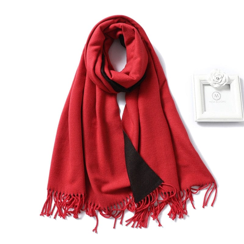 Cap Point Red Winnie Winter Cashmere Thick Warm Shawls Wrap Scarf