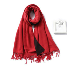 Load image into Gallery viewer, Cap Point Red Winnie Winter Cashmere Thick Warm Shawls Wrap Scarf
