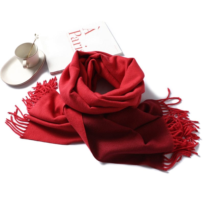 Cap Point red Winnie Winter Cashmere Thick Warm Shawls Wrap Scarf