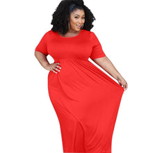 Load image into Gallery viewer, Cap Point red / XL Marianne Plus Size Short Sleeve Floor Maxi Dress
