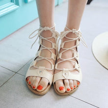 Load image into Gallery viewer, Cap Point Roman Beach Croee Tied Women Sandals
