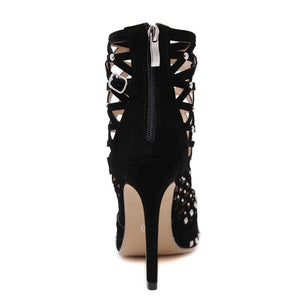 Cap Point Roman Gladiator Rivet Studded Cut Out Caged Ankle Sandals