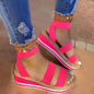 Cap Point rose / 6 Women's Hemp Platform Summer Wedge Sandals