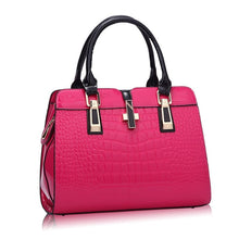 Load image into Gallery viewer, Cap Point Rose Red / 33cm X 24cm X 14cm Patent Luxury Brand PU Leather Crossbody Handbag
