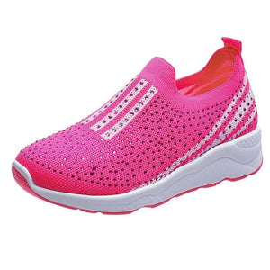 Cap Point rose red / 5 Non-slip Soft Bottom casual flat sneakers