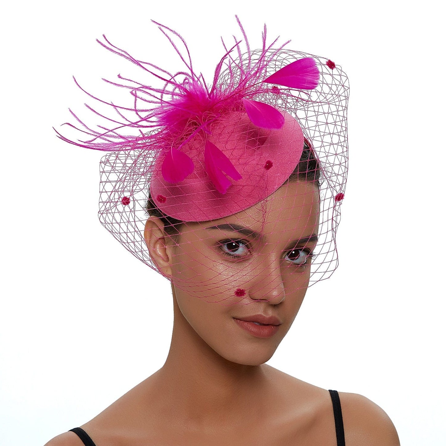 Cap Point Rose Red Mirva Chic Cocktail Wedding Party Church Headpiec Hat Fascinators