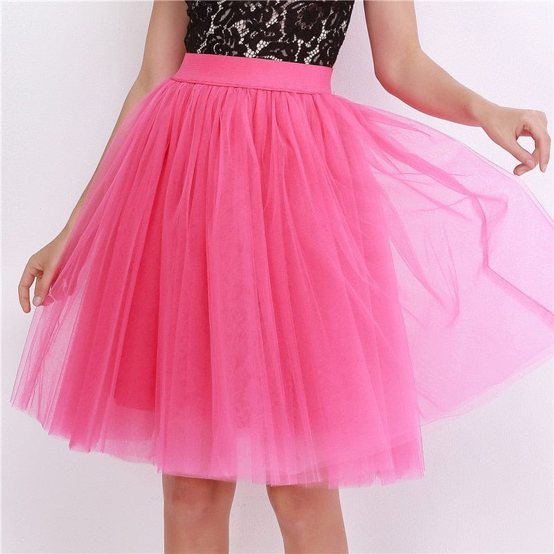 Cap Point rose red / One Size Party Train Puffy Tutu Tulle Wedding Bridal Bridesmaid Skirt