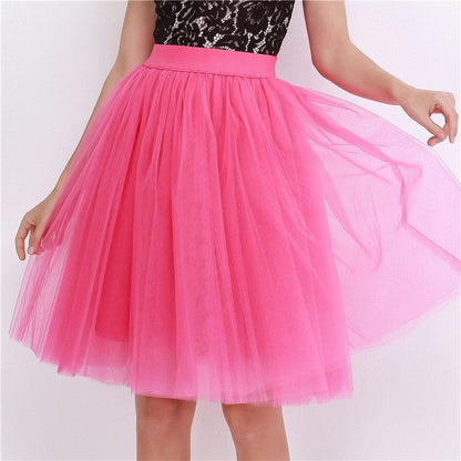 Cap Point rose red / One Size Party Train Puffy Tutu Tulle Wedding Bridal Bridesmaid Skirt