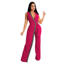 Load image into Gallery viewer, Cap Point Rose Red / S Anita V Neck Long Sleeve High Waist Bodycon Romper
