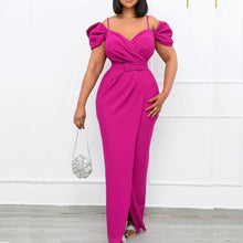 Load image into Gallery viewer, Cap Point Rose Red / S Roberta Evening Dinner Gown V-neck Bodycon Sexy Long Dress
