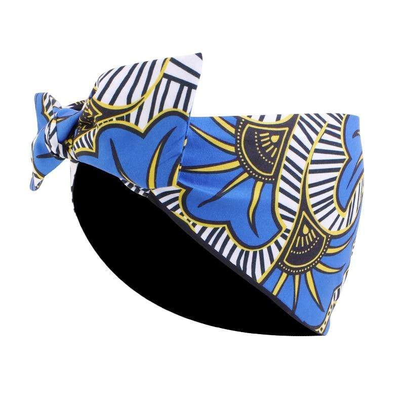 Cap Point Royal blue leaf African Print Stretch Bandana