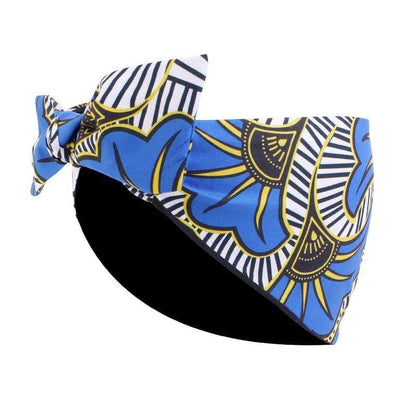 Cap Point Royal blue leaf African Print Stretch Bandana