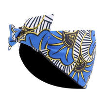 Load image into Gallery viewer, Cap Point Royal blue leaf African Print Stretch Bandana
