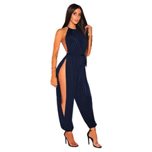 Load image into Gallery viewer, Cap Point Royal blue / S Andreas Hollow Out Sleeveless O-Neck Belt Lace Up Jumpsuit
