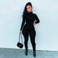 Cap Point S / black Jeannette Tassel Splicing Long Sleeve PU Jumpsuit