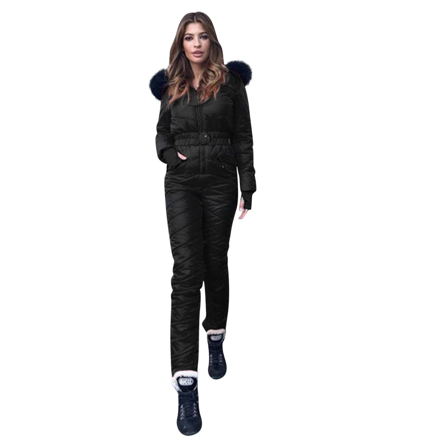 Cap Point S / Black Warm Winter Playsuit Chunky Casual Romper