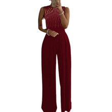 Load image into Gallery viewer, Cap Point S / Glitter Red Elegant  Wide Leg Sexy Off Shoulder Jumpsuit
