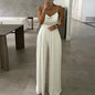 Cap Point S / White style 2 Elegant  Wide Leg Sexy Off Shoulder Jumpsuit